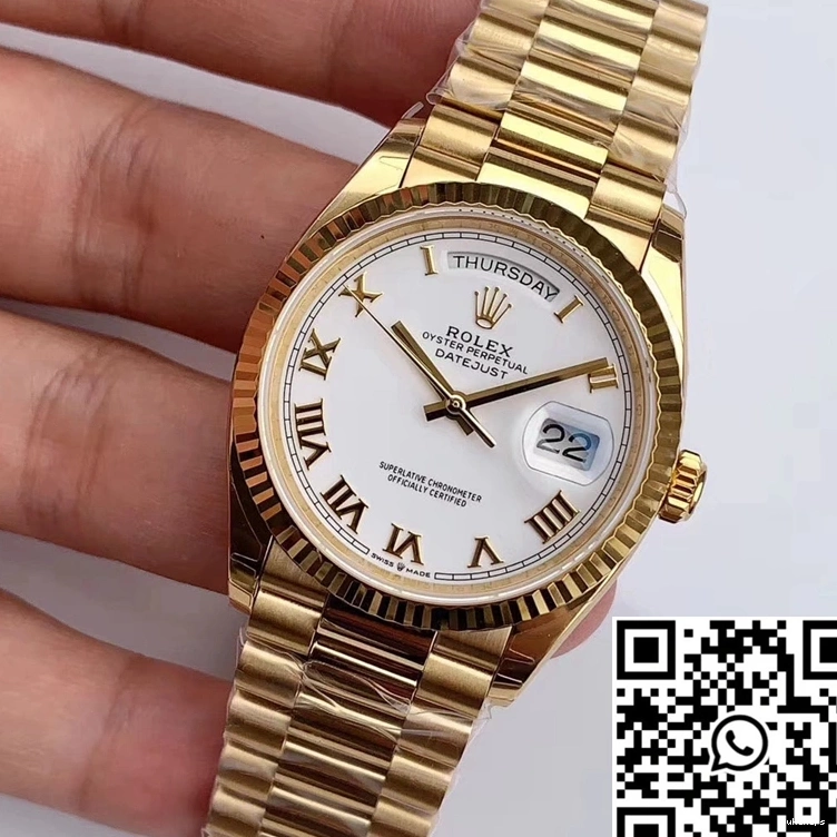 Scale M128238 Roman Factory Dial Day-Date Rolex Time EW White 1002